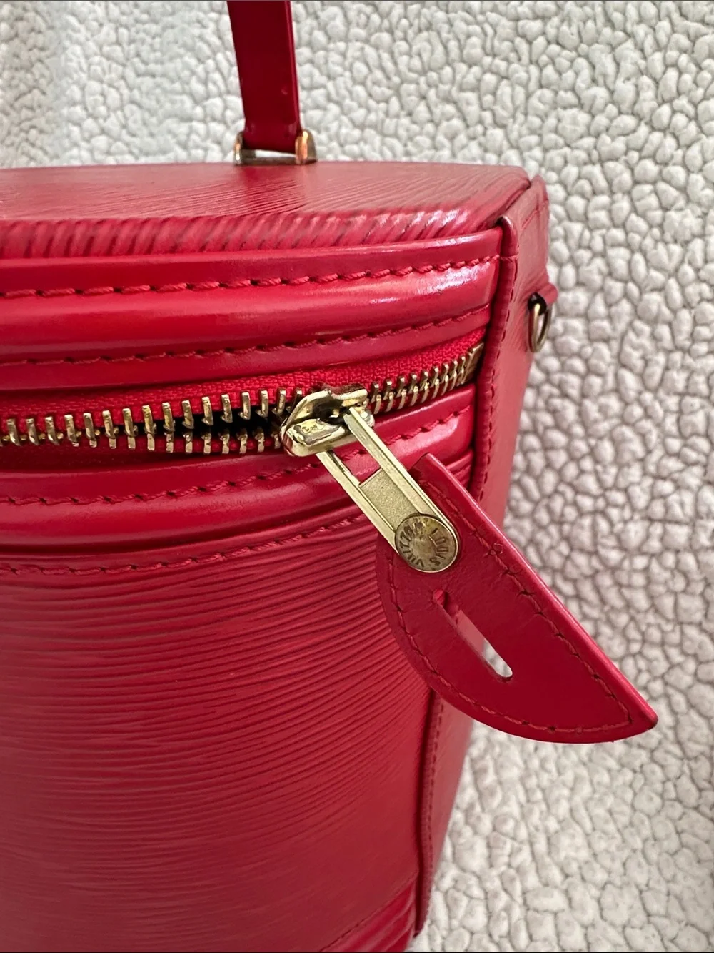 Louis Vuitton Cannes Castillan Red Epi Leather Top-Handle Bag vintage with CoA